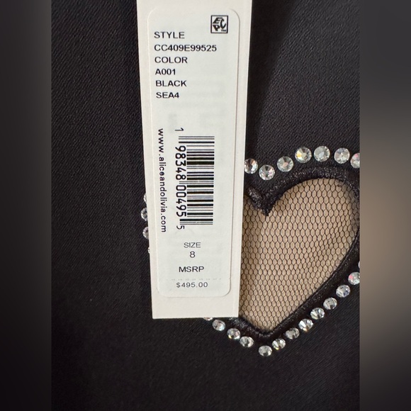 NWT Alice + Olivia Clyde Embellished Cap Sleeve Shift Dress Sz. 8 - Picture 4 of 14